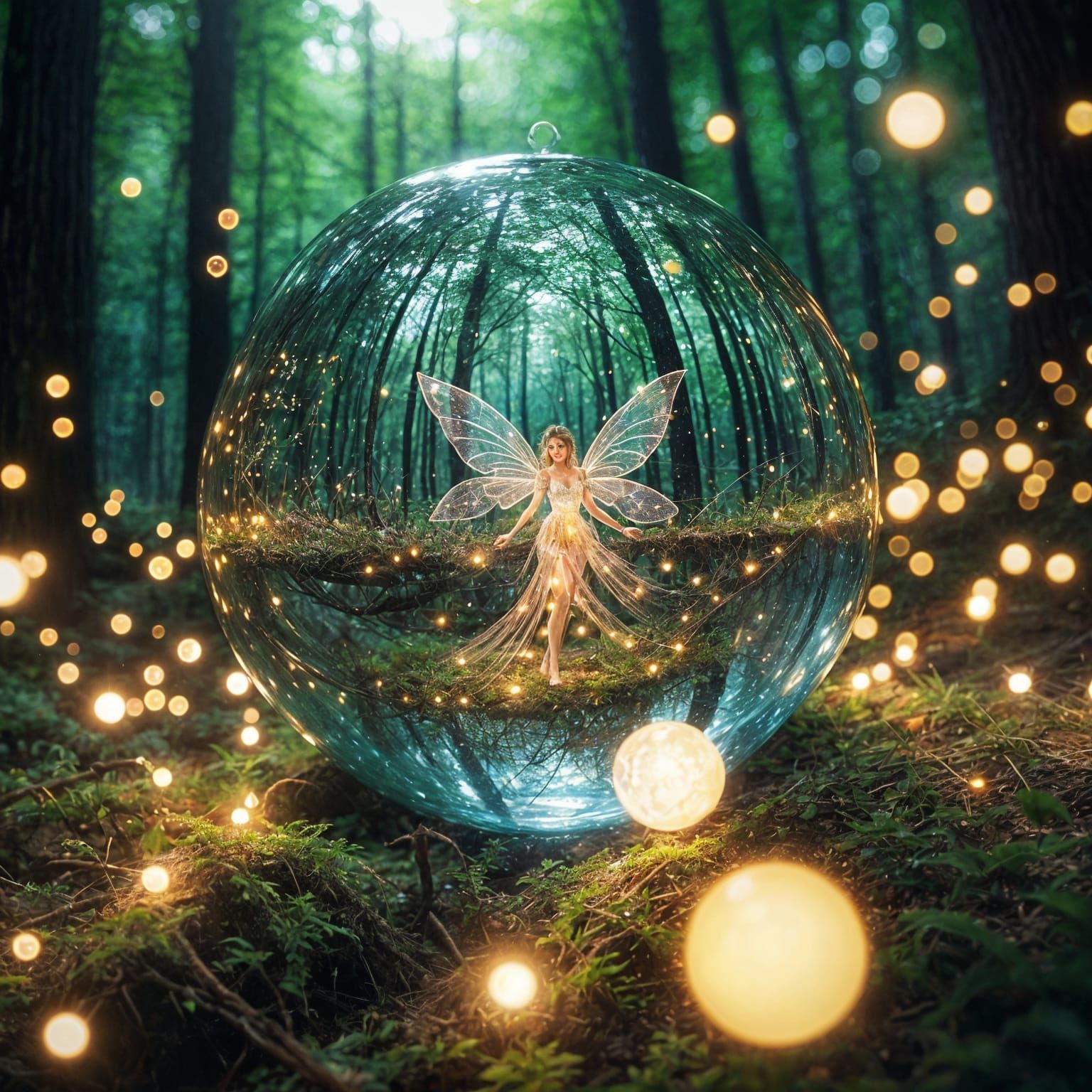 Glass orb reflecting fairy magic
