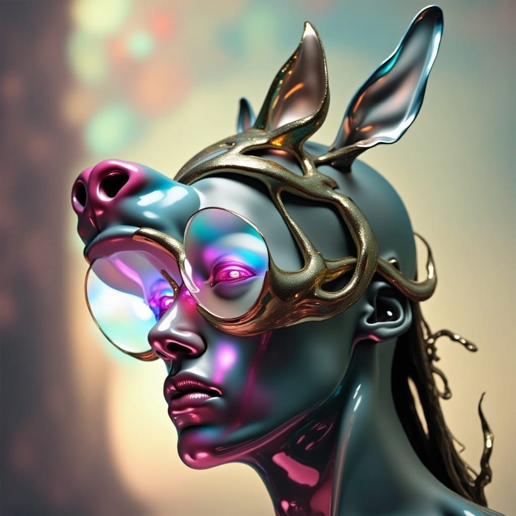<lora:liquid:3.0> Partial-hiding chrome-Mask, intricate glitch art,  velvet-red bulging glowing x-eyes behind imperial glasses:: chains infr...