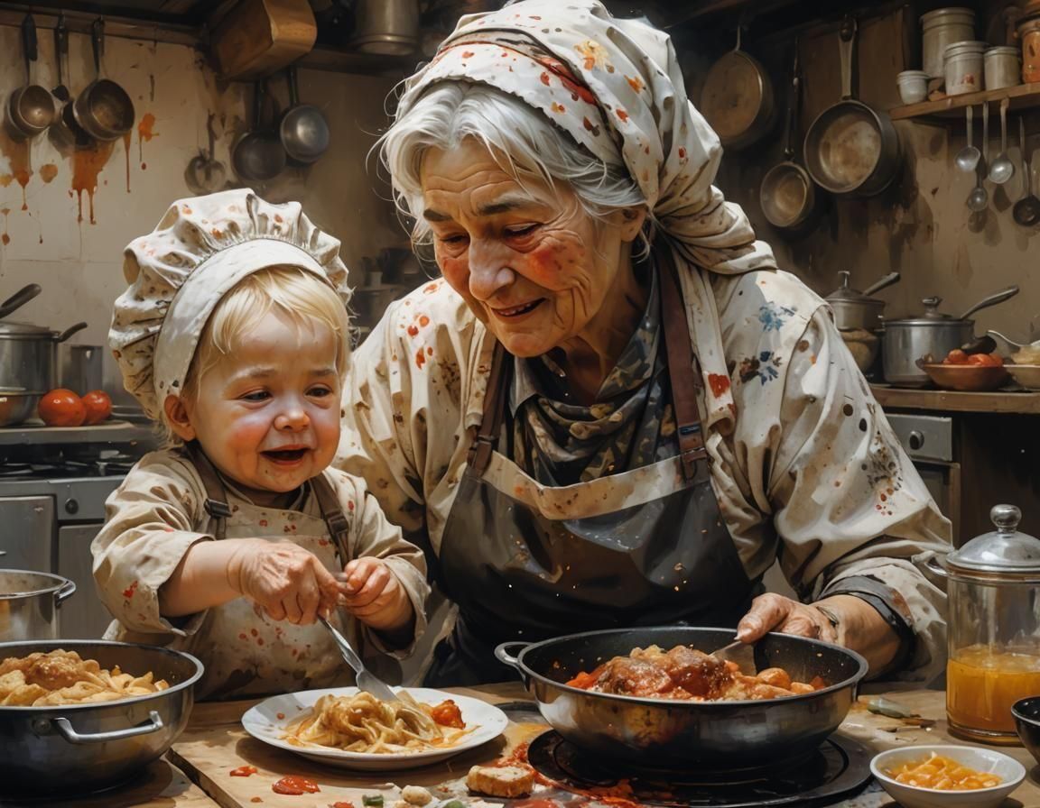 LEARNING SOME COOKING WITH BABUSHKA   by @MALDOROR