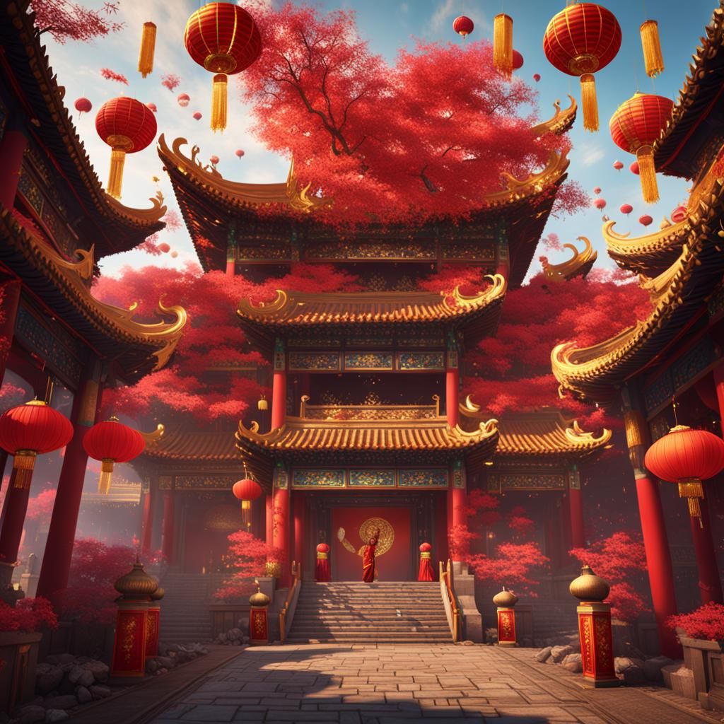 Celebrating Chinese new year - AI Generated Artwork - NightCafe Creator