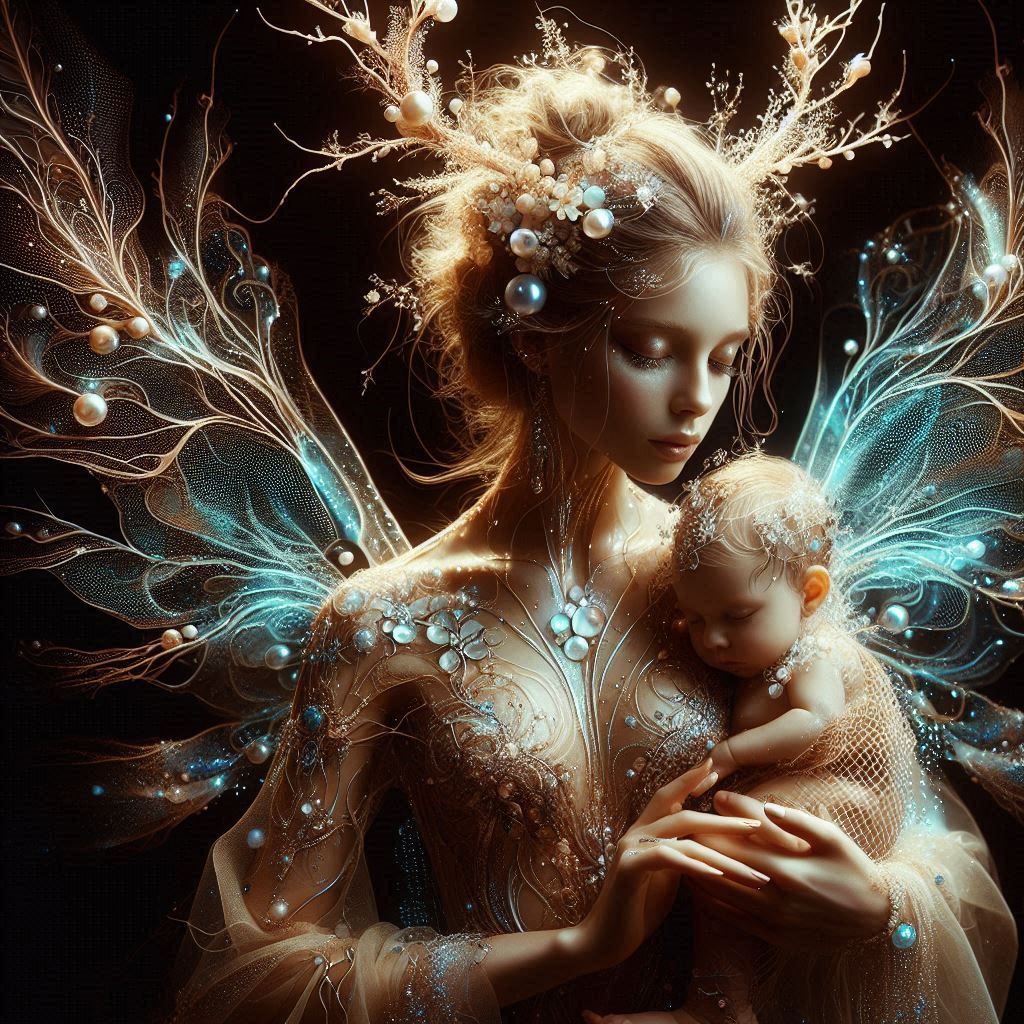 Faun-Fairy Mother And Child....