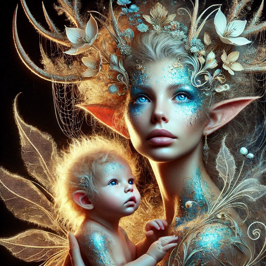 Lovely Faun Mother And Child....