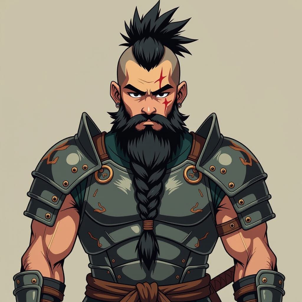 A slim dwarf warrior.