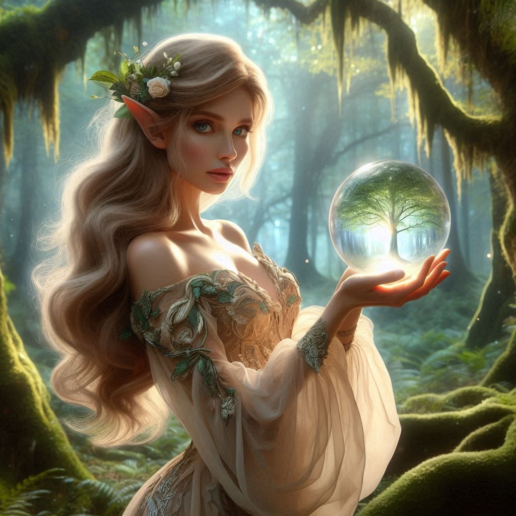 Elf with crystal ball