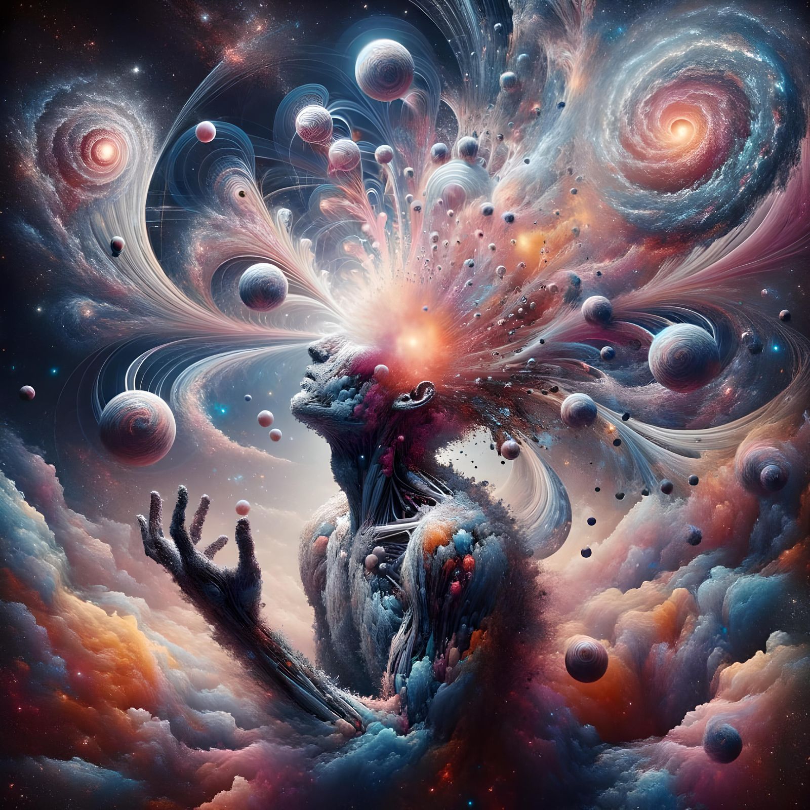 Surreal Galaxies Representing Cluster Headache Pain