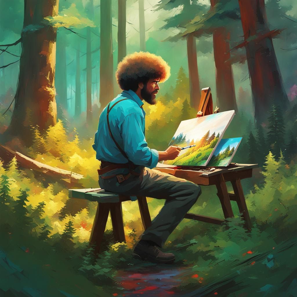 Bob Ross   by @1cheesepuff