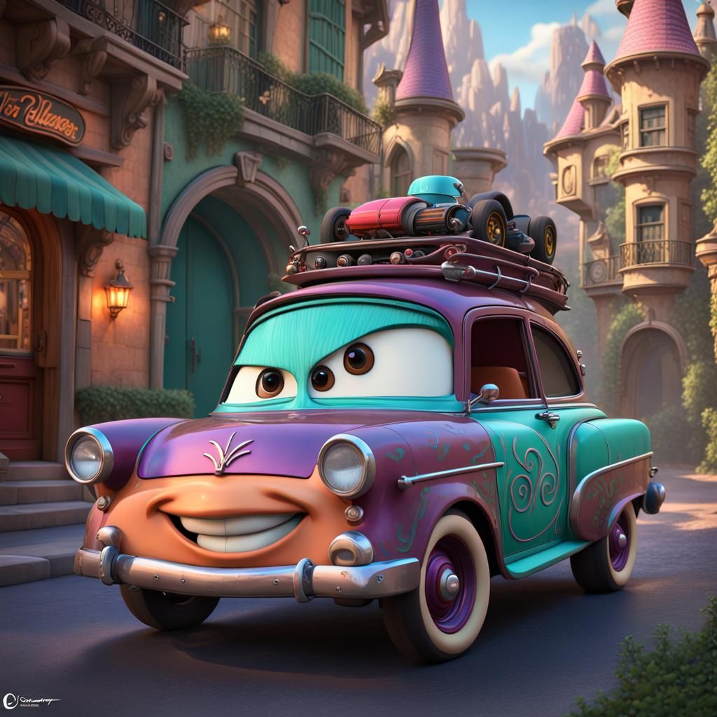 Vanellope von Schweetz as a car from the disney pixar movie cars - AI ...