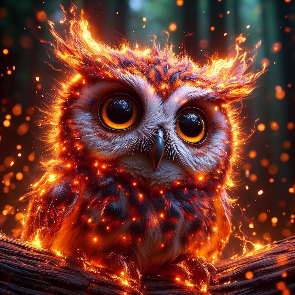 fire owl - AI Generated Artwork - NightCafe Creator