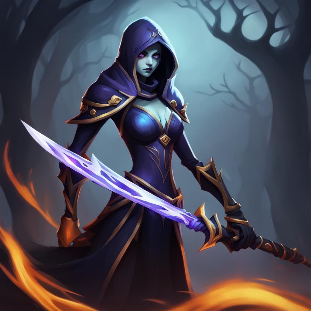 Spectre Dota2 Dark fantasy middle times with her blade - AI Generated ...