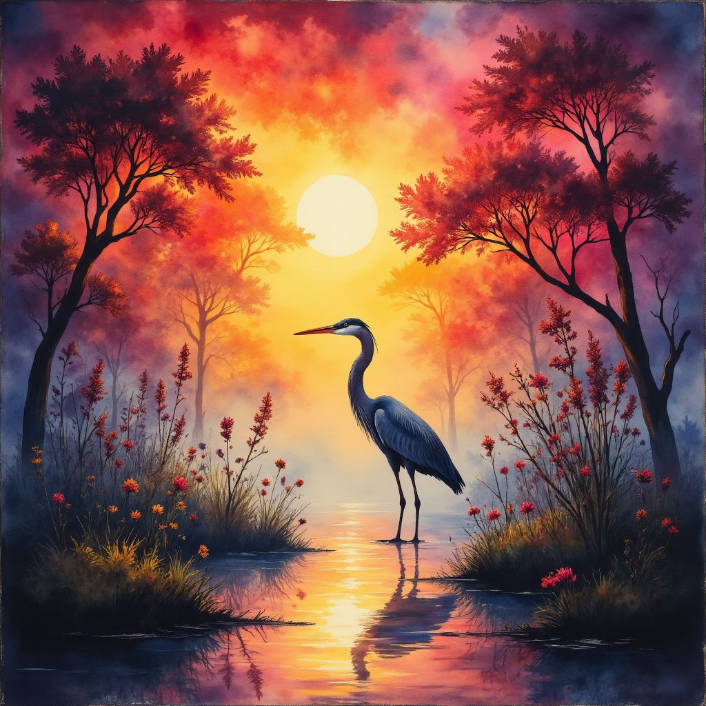 A heron is feeding #3