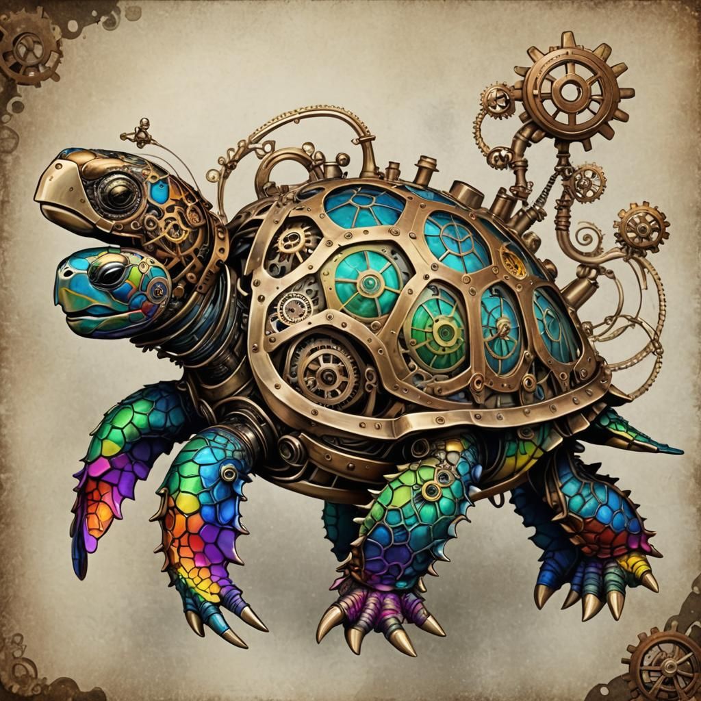 Rainbow sea turtle.