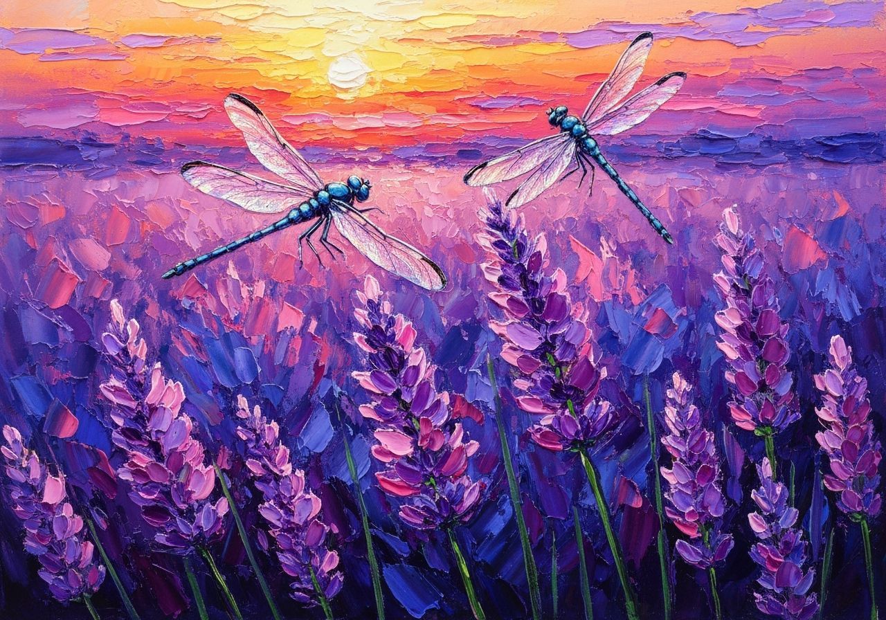 lavender dragonflies   by @Jane Jay