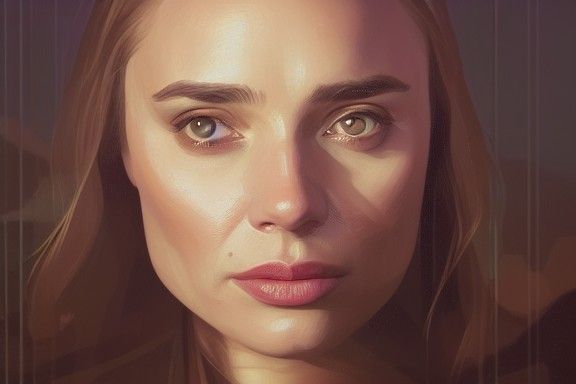"Portrait of Leah Pipes in digital painting, by Greg Rutkows...