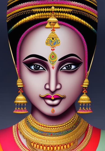 India culture artwork 3 women designed pattern designed pain...