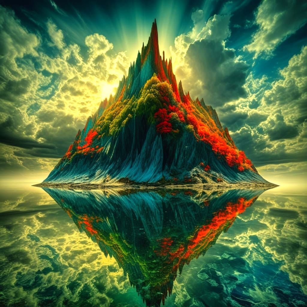 Surrealistic Landscape in Vibrant Colors