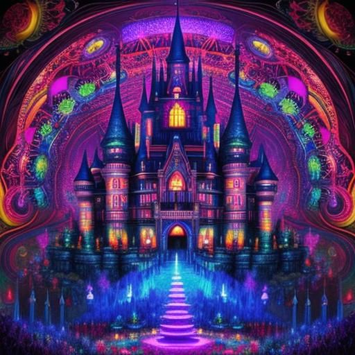 Psychedelic fantasy castle