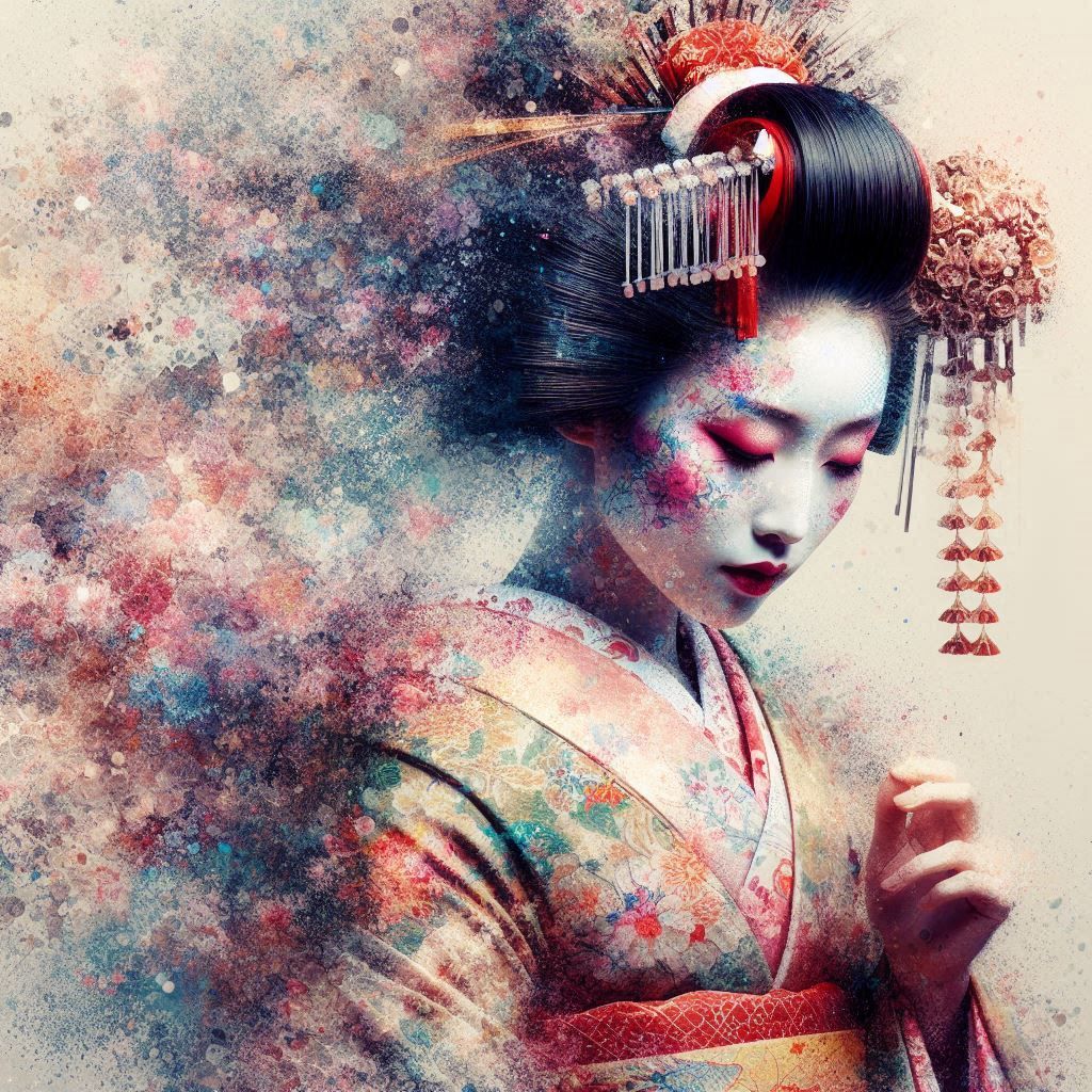 double exposure beautiful fantasy DALL-E 3 portrait landscap...