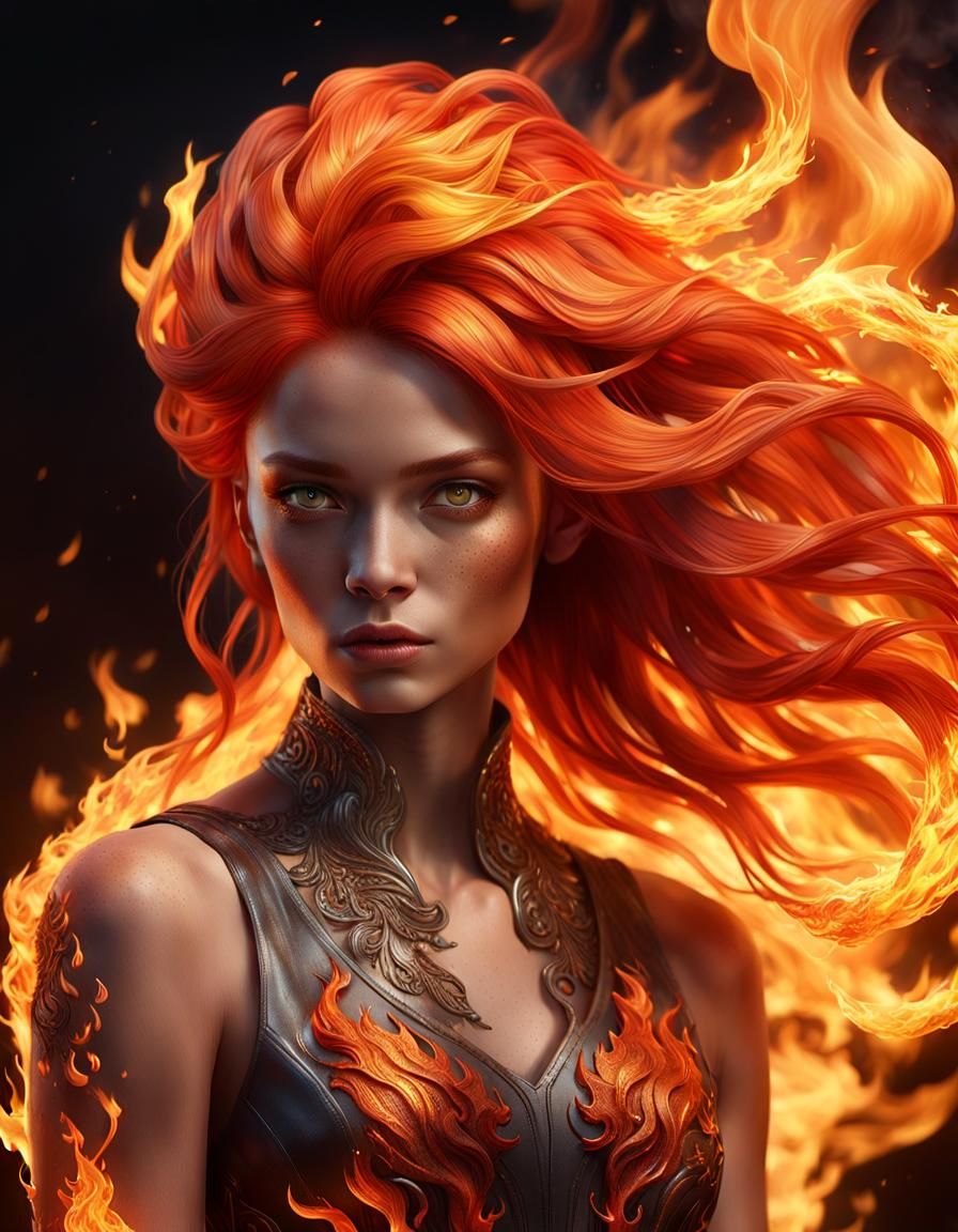 Fiery portrait   by @Lucy