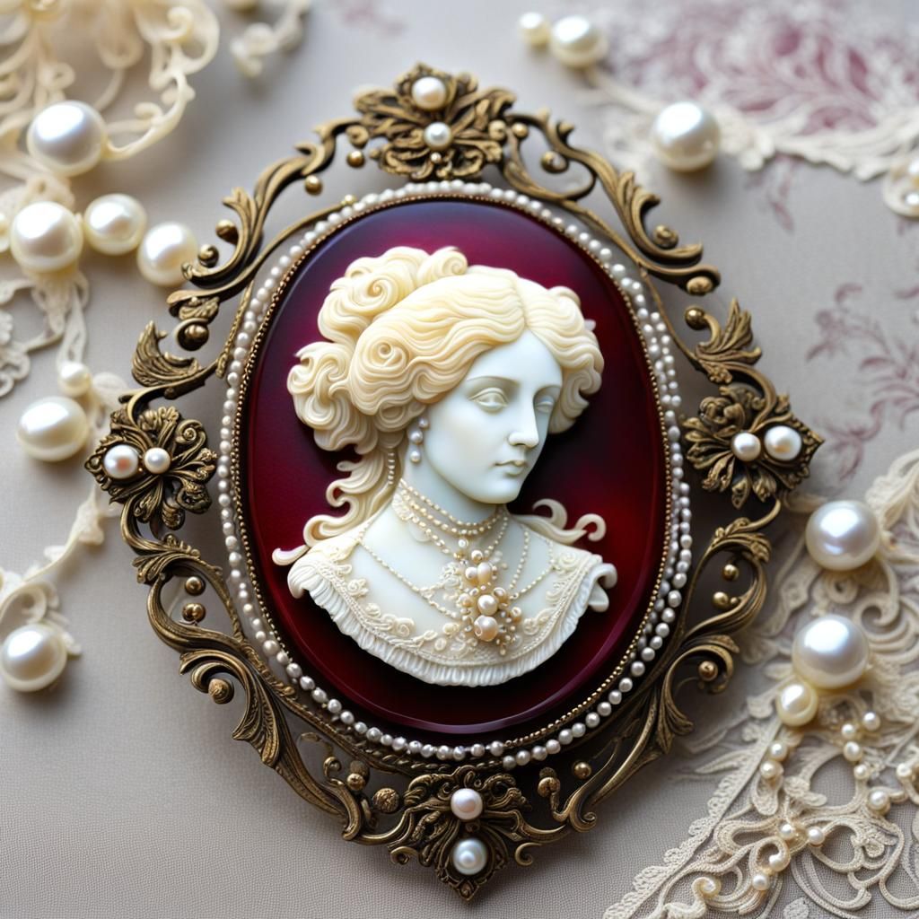 Elizabeth Bathory cameo brooch - AI Generated Artwork - NightCafe Creator