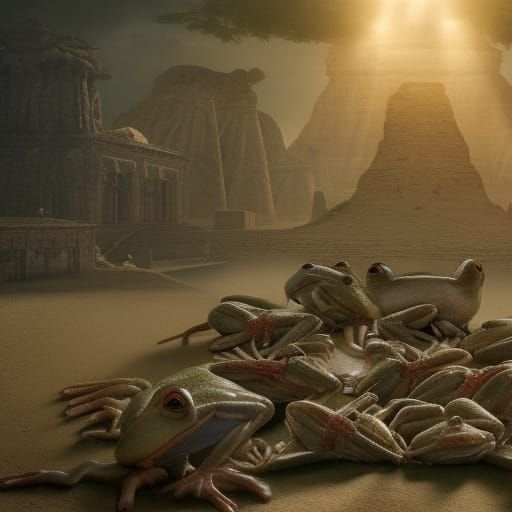 Biblical plague of FROGS in ancient Egypt - AI Generated Artwork ...