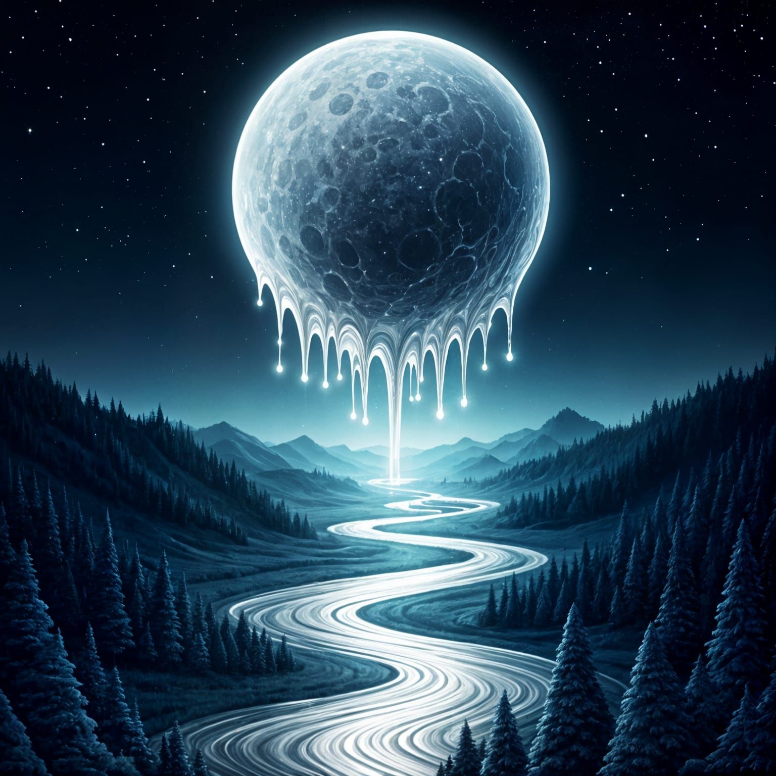 Melting Moon  by @Glitch Meeple