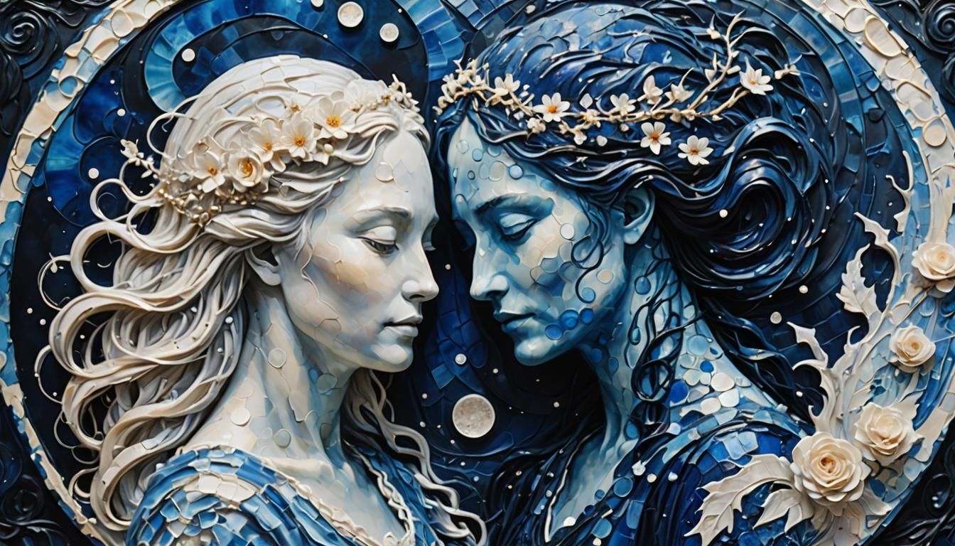 Mother Maiden Crone: Impasto Celestial Beings