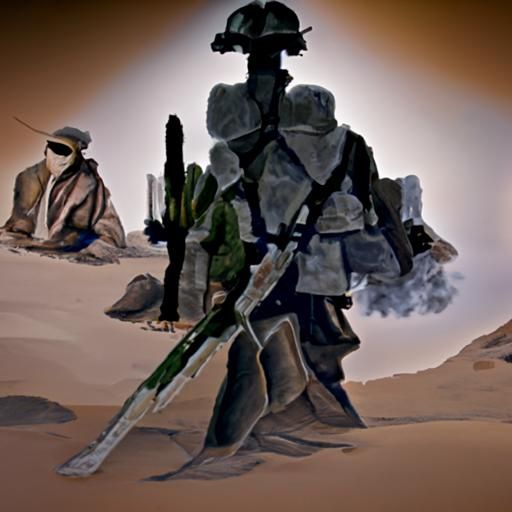 Elements of the soldiers in the desert