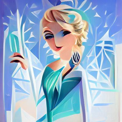Elsa from Frozen art deco