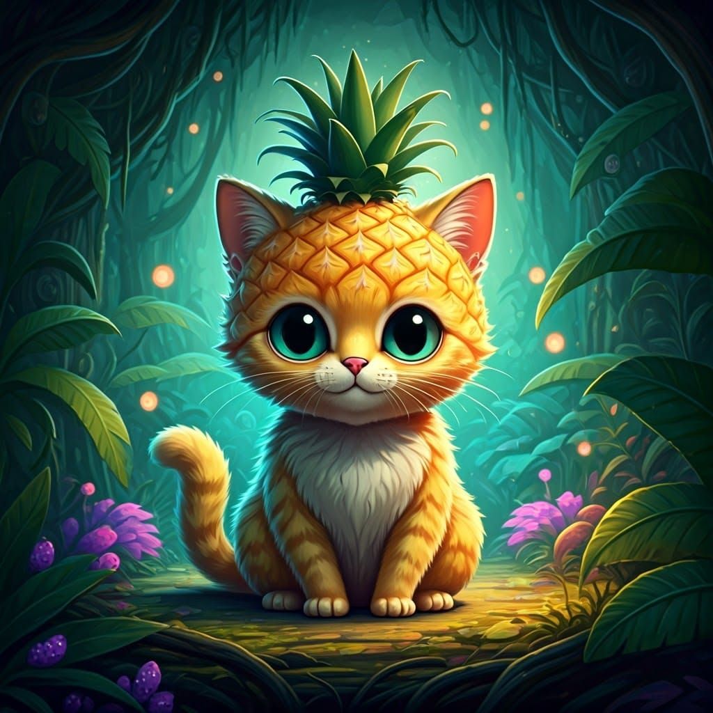 Pineapple Kitty 1  by @Kristen Dover