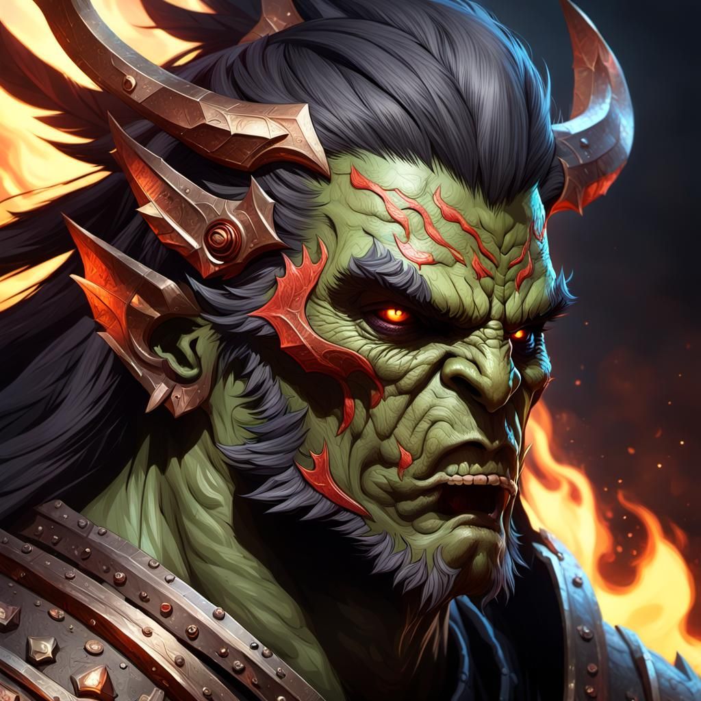 Demonic orc Phoenix warrior