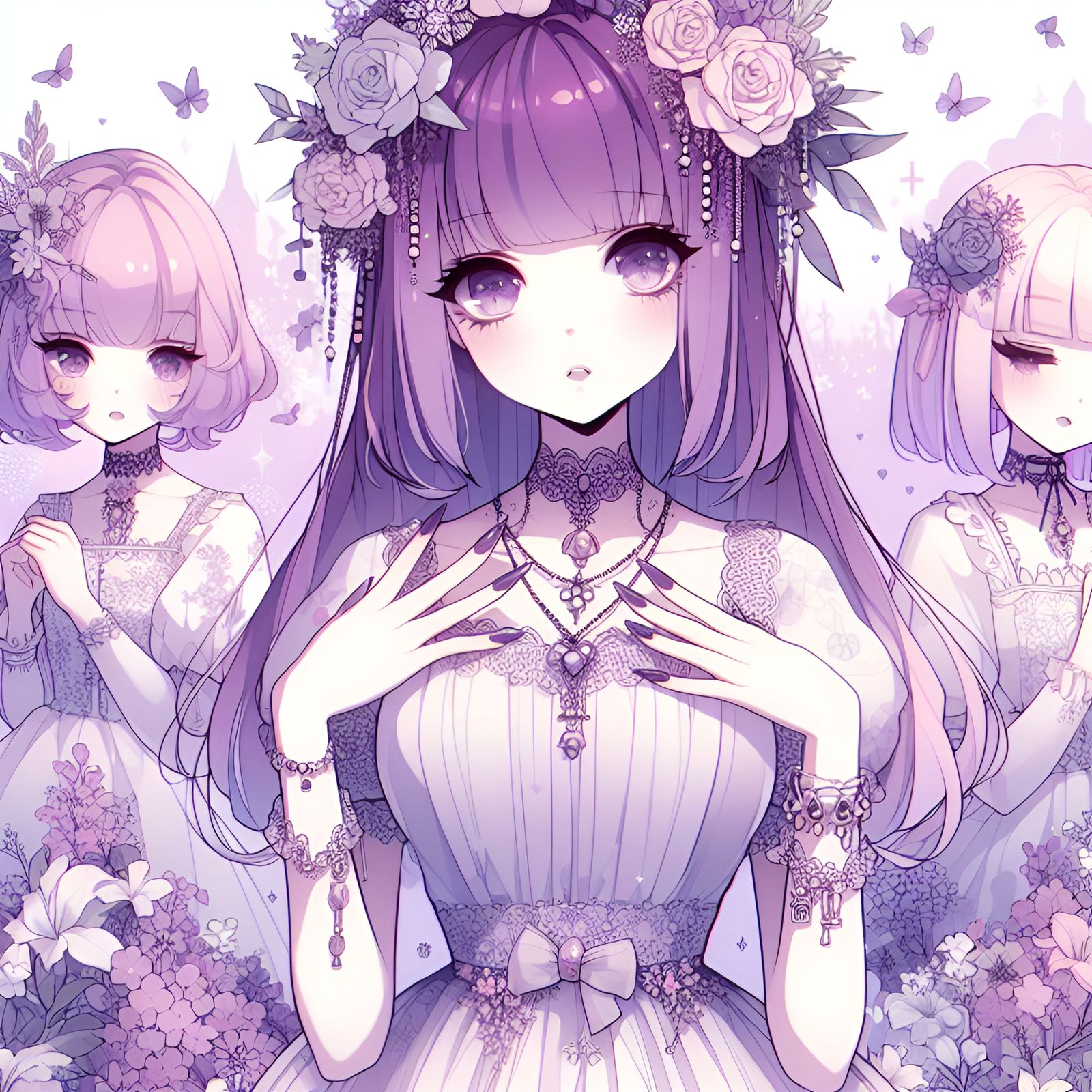 Pastel goth anime woman 1