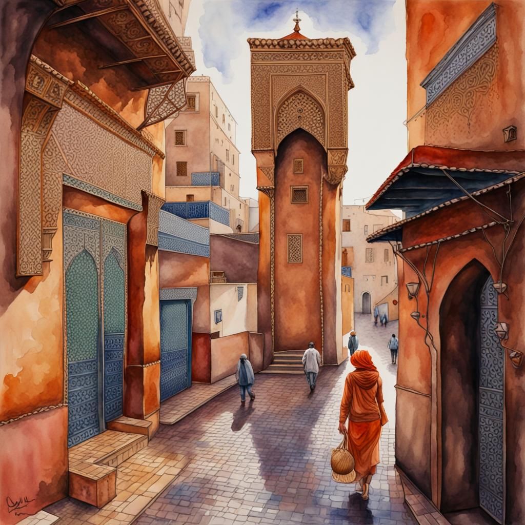 Lovely street in a Moroccan city