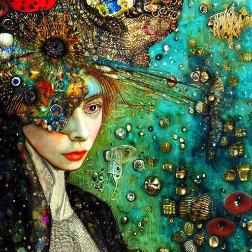 Abstract Mixed Media Portrait of a Woman