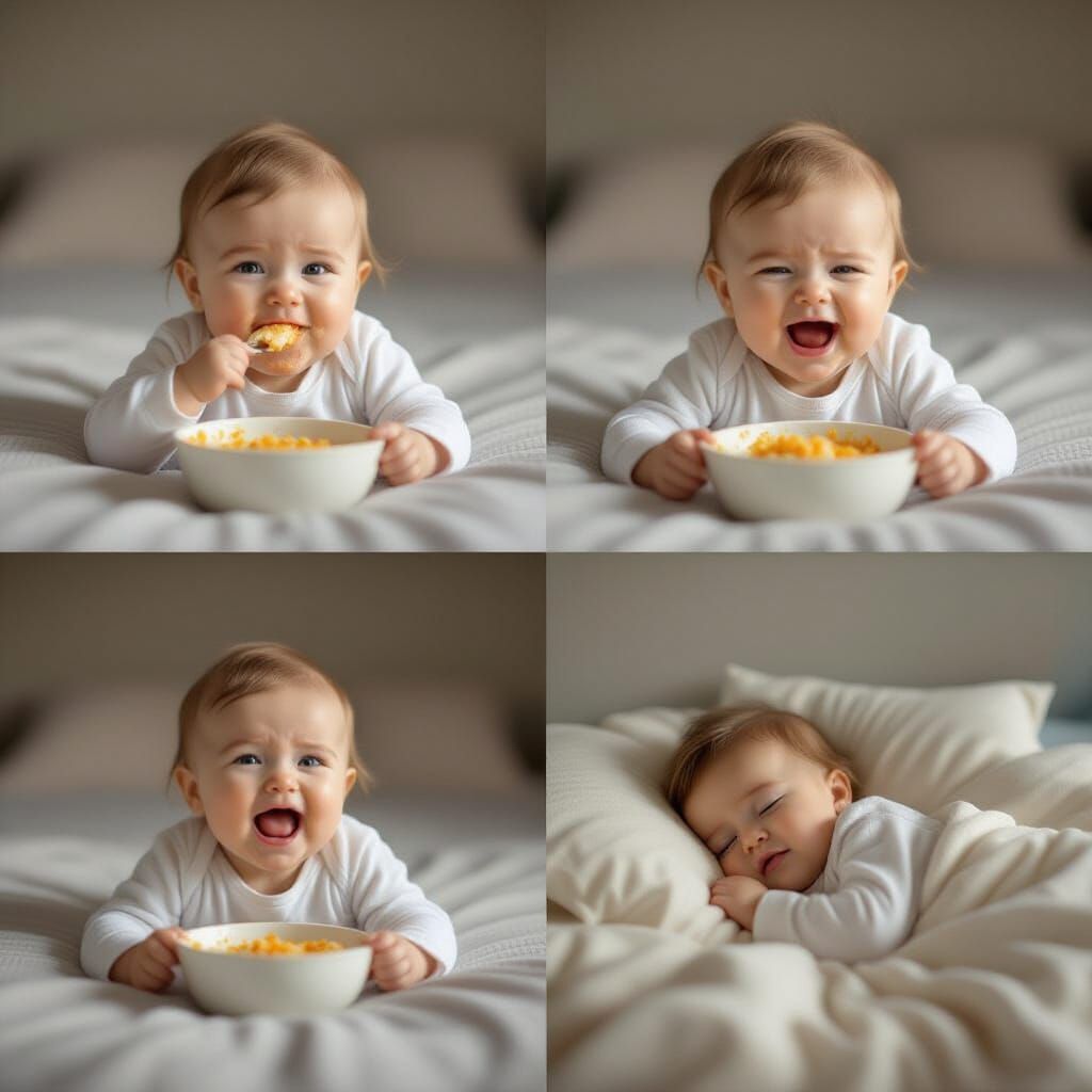 Baby's Day: Eating, Crying, Playing, Sleeping