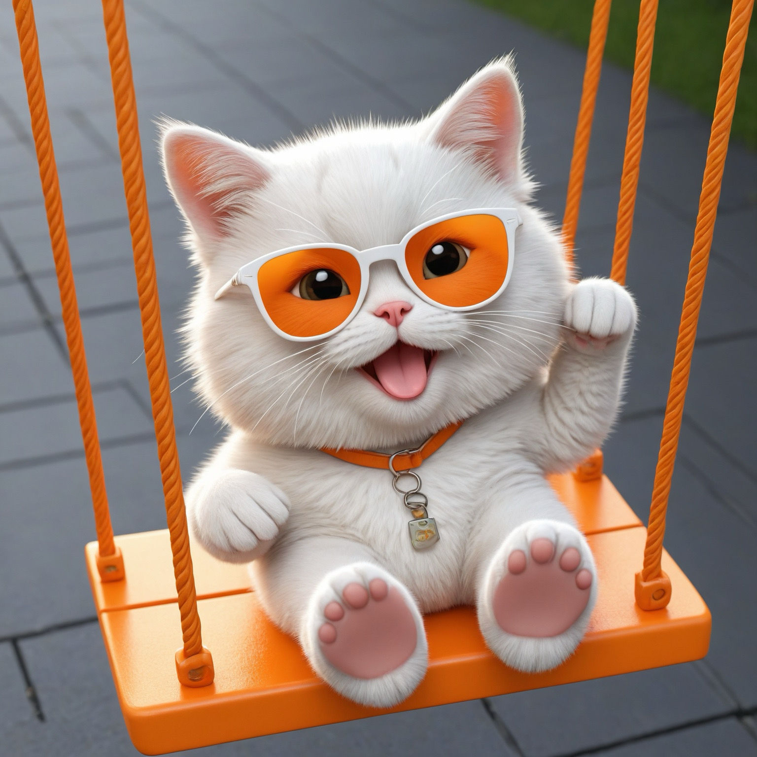 Orangy on a swing