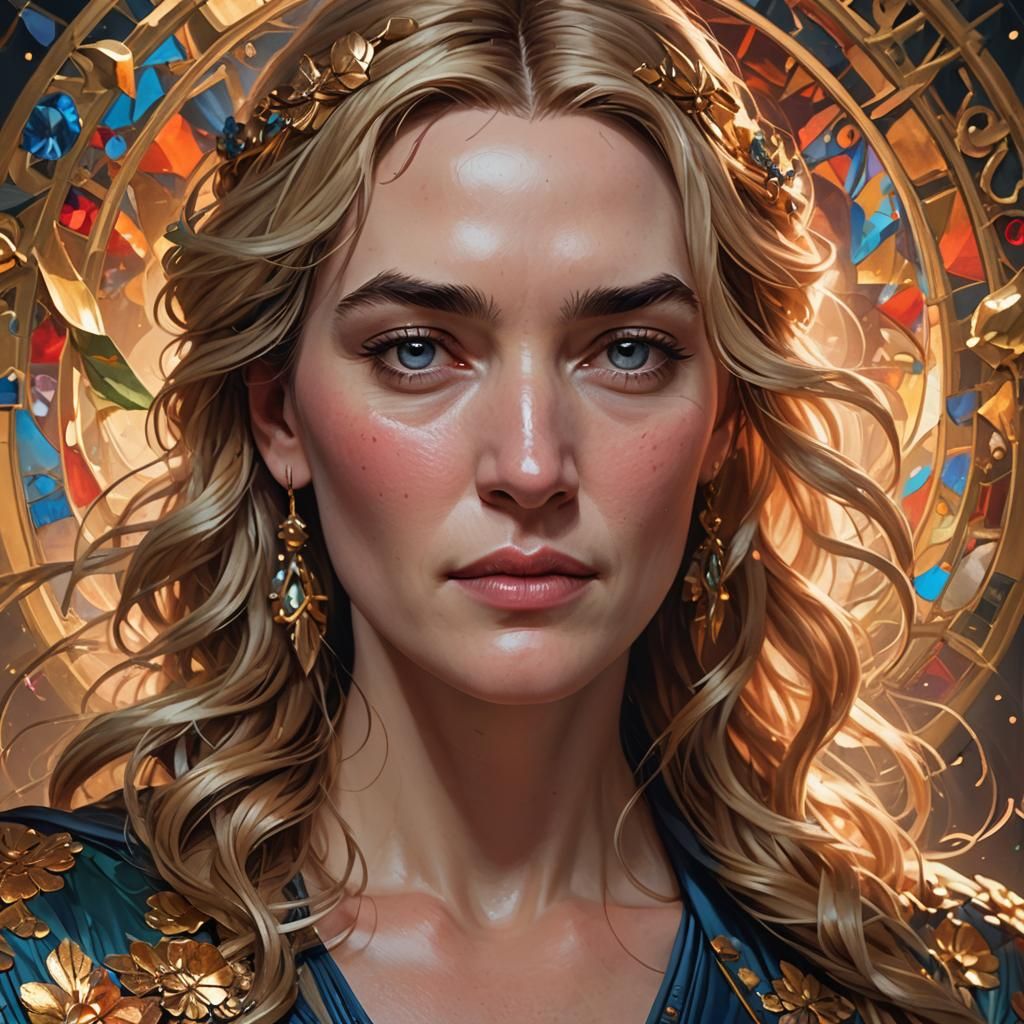 Kate Winslet head and shoulders portrait, 8k resolution conc...
