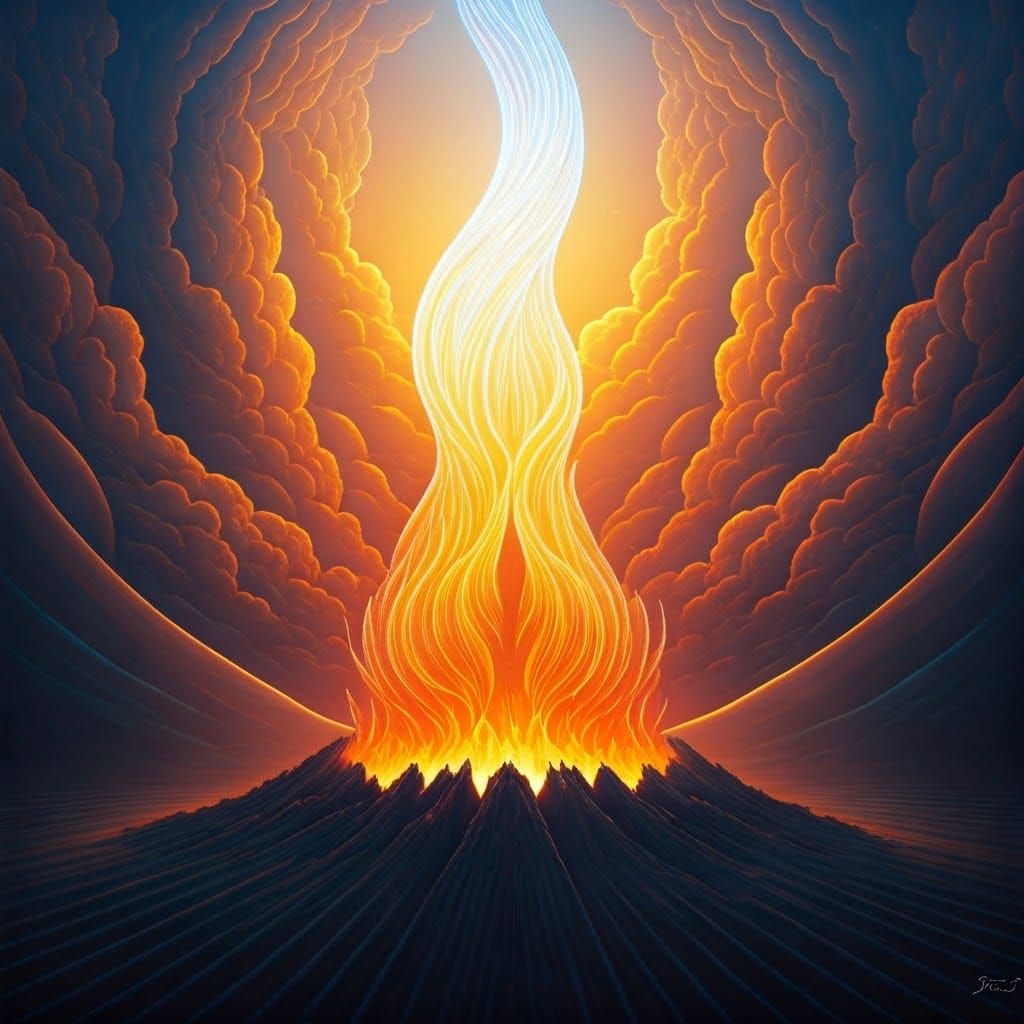 Ethereal Flames Dance on Rosh Hashanah Eve