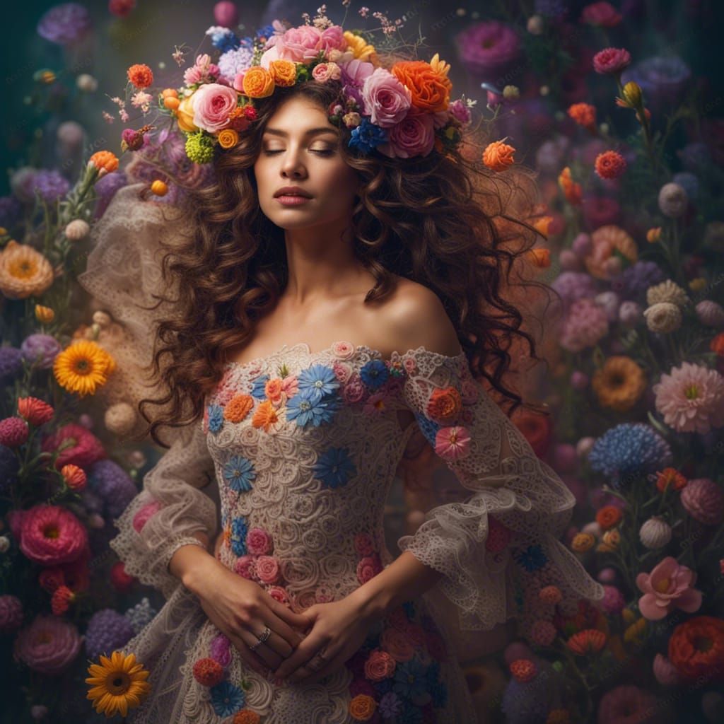 woman in flower dress