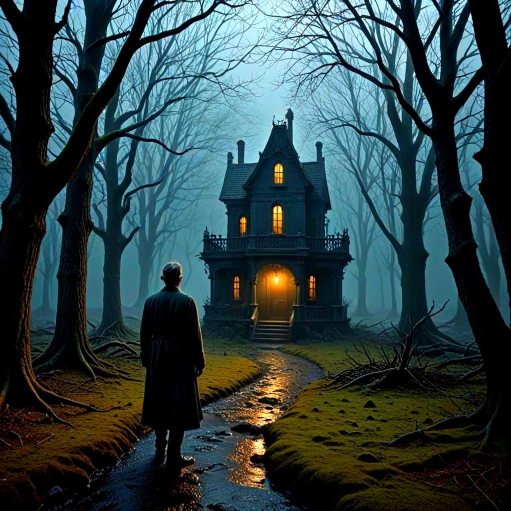 Surreal Landscape in High Contrast with Dramatic Lighting