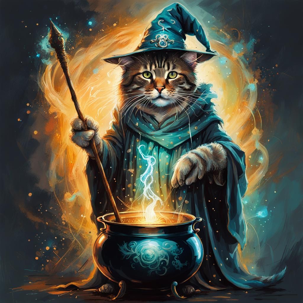 Cat Wizard  by @MagisterLudorum