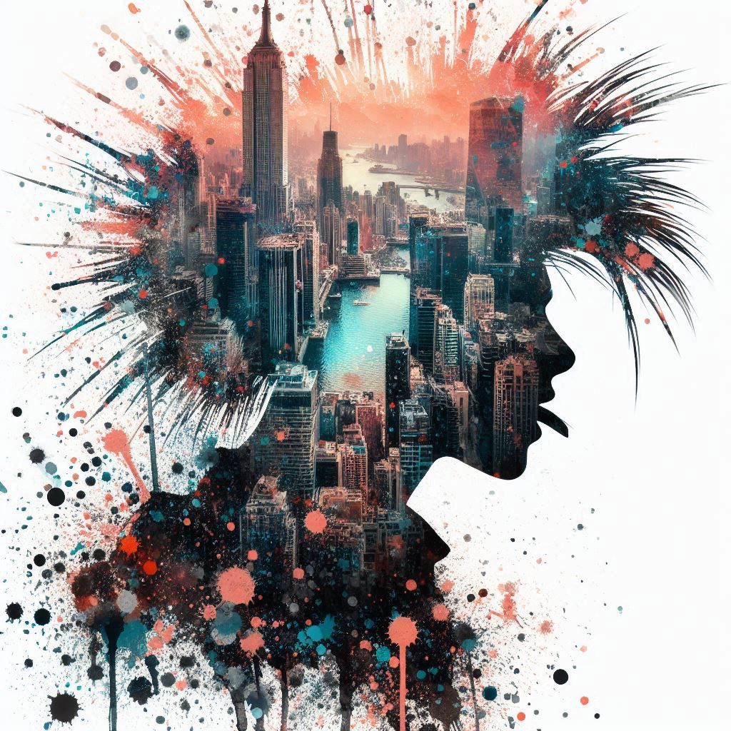 double exposure beautiful fantasy portrait landscape..