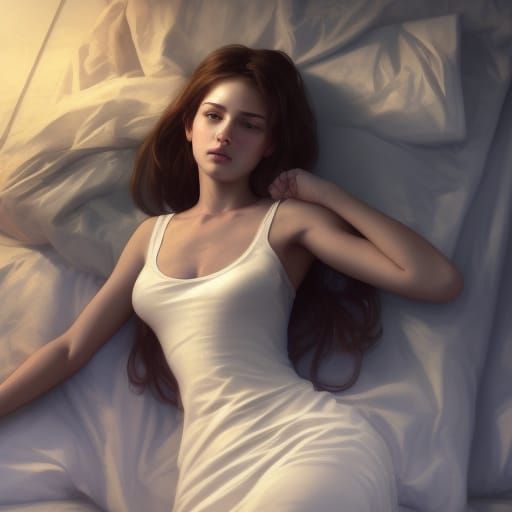 Beautiful woman in white dress