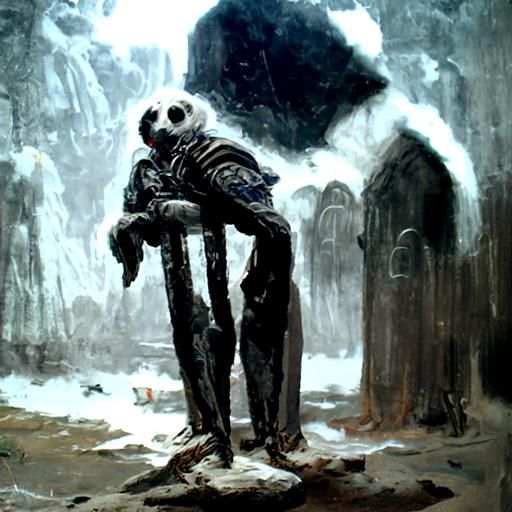 A sad skeleton man