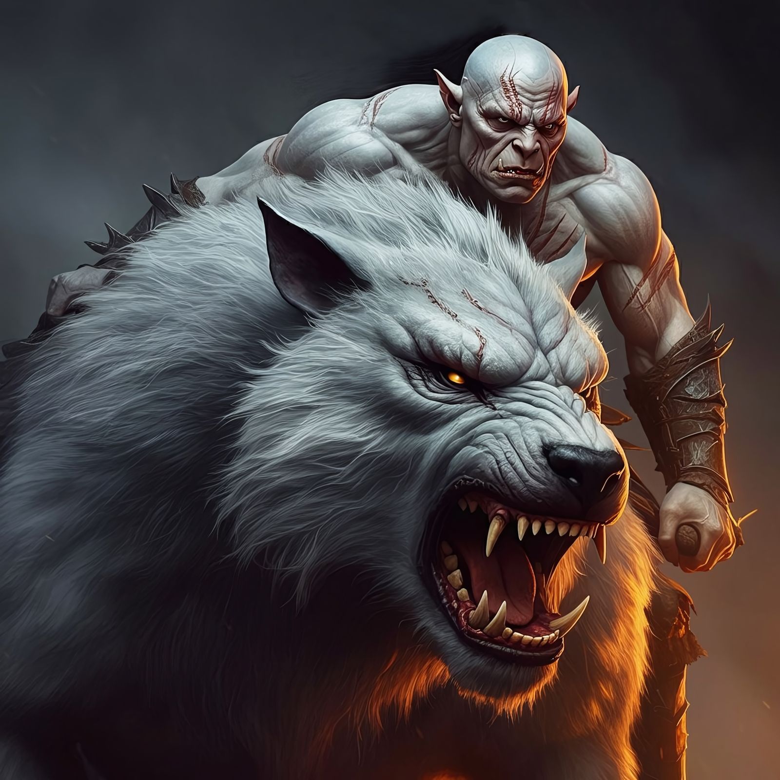 Azog on his White Warg