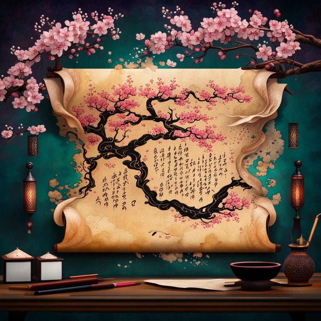 Cherry Blossom Calligraphy  by @mathy_art_girl_305