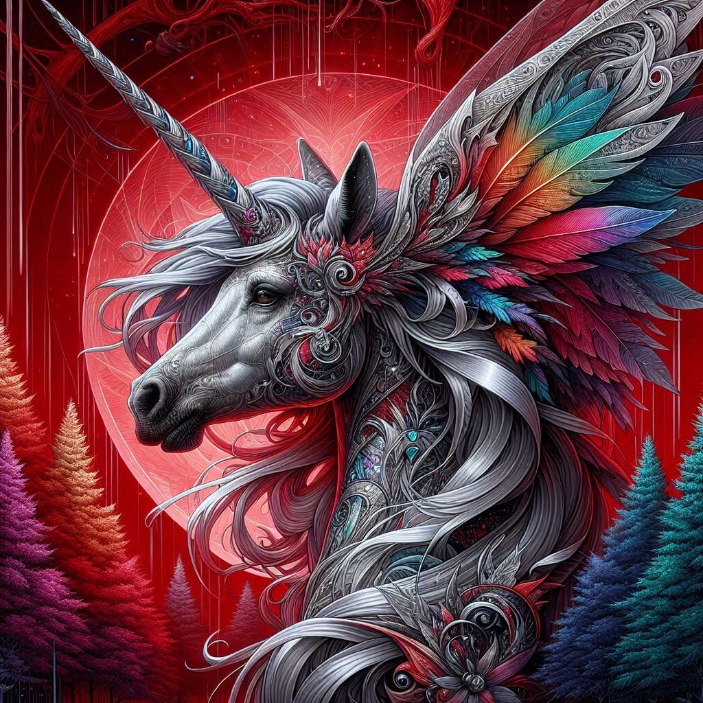 Female Unicorn silver wings 4