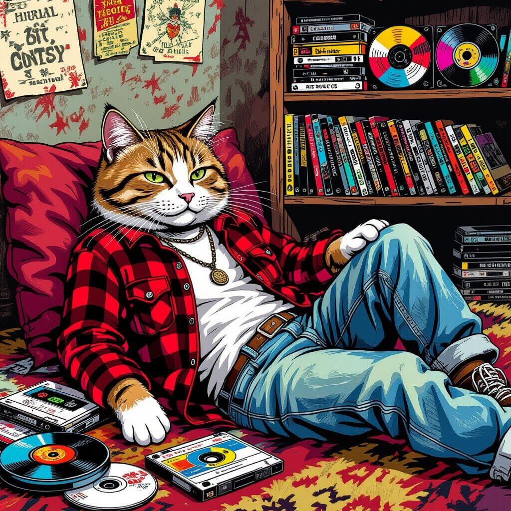 A Gen X cat   by @TJOmalley