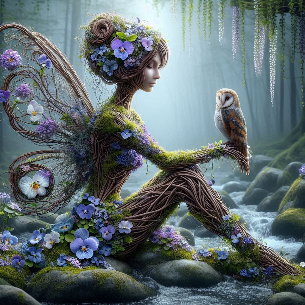 Twigs, saplings and an owl