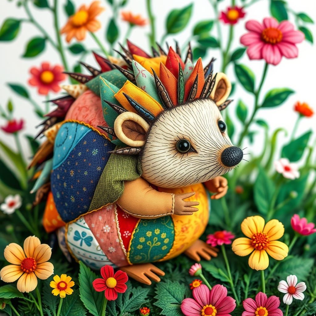 hedgehog made of fabric  by @Runaway Psychologist