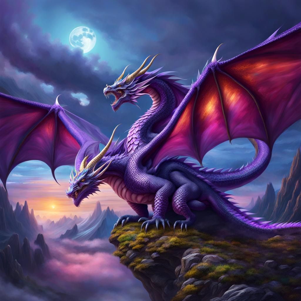 Dragon With Two Head - AI Generated Artwork - NightCafe Creator